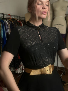 vintage 1940s black blouse {m}