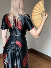 Load image into Gallery viewer, vintage 1940s novelty fan dress {xs}