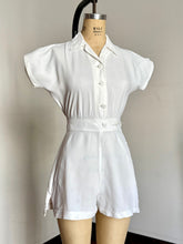 Load image into Gallery viewer, vintage 1940s white romper playsuit {s}