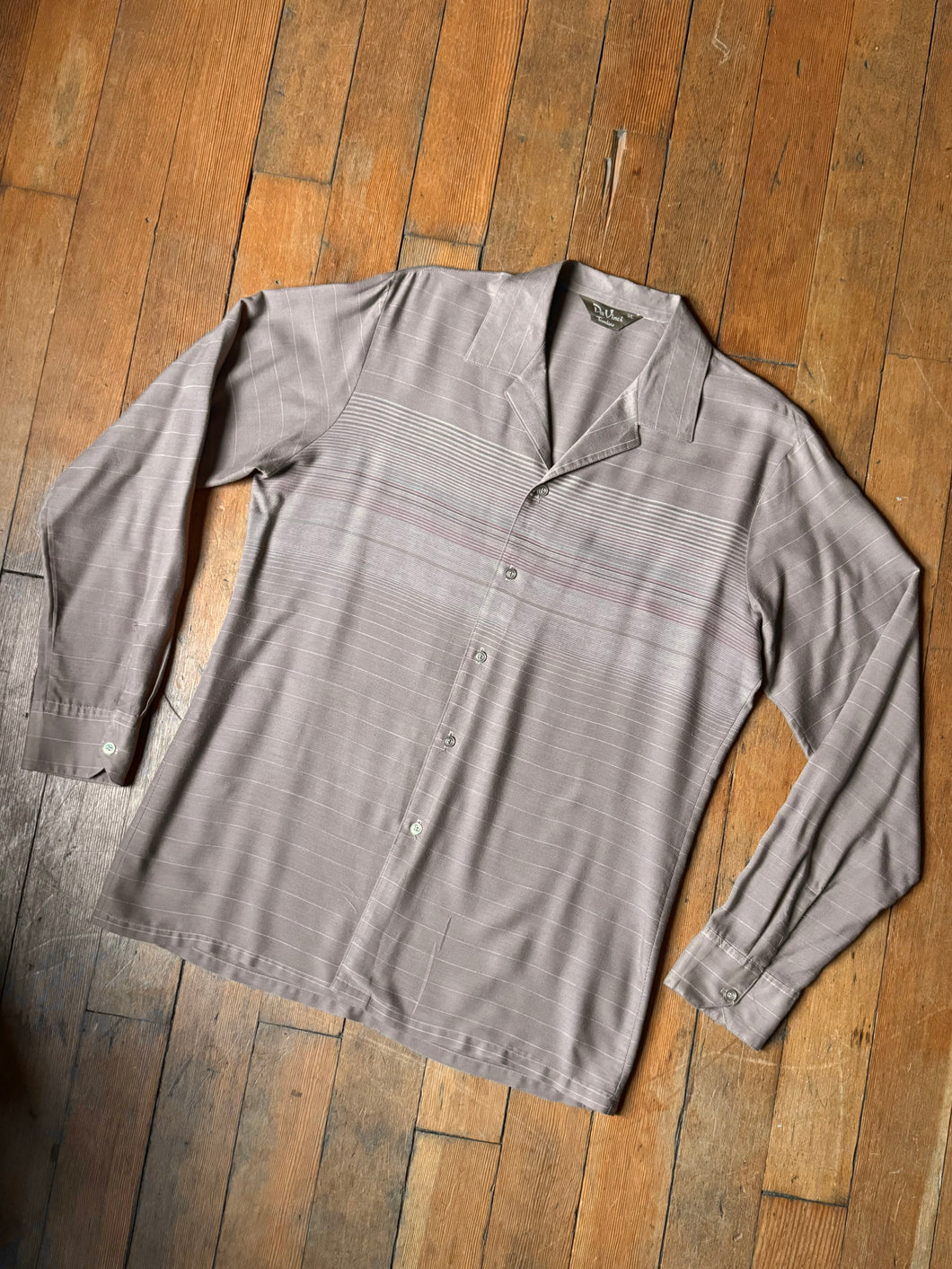 vintage 1970s does 50s button up long sleeve shirt
