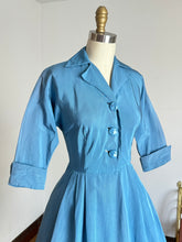 Load image into Gallery viewer, vintage 1950s blue party dress {s} as-is