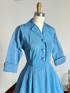 vintage 1950s blue party dress {s} as-is