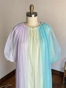 vintage 1960s colorful peignoir lingerie set {L}