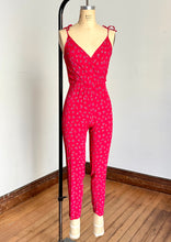 Load image into Gallery viewer, vintage 1970s novelty panda bear rayon jumpsuit {xs-s}