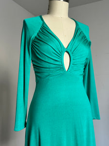 vintage 1970s turquoise dress {xs-m}