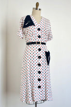 Load image into Gallery viewer, vintage 1940s polka dot dress
