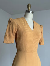 Load image into Gallery viewer, vintage 1930s mustard rayon dress {xs}