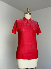 Load image into Gallery viewer, vintage 1950s red lurex shimmer shirt