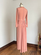 Load image into Gallery viewer, vintage 1940s pale peach rayon gown {s/m}