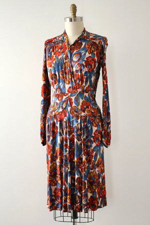 vintage 1940s rayon jersey dress