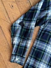 Load image into Gallery viewer, vintage 1950s long sleeve shadow plaid shirt - loop collar