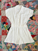 Load image into Gallery viewer, vintage 1940s white romper playsuit {s}