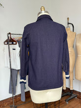 Load image into Gallery viewer, vintage 1950s navy wool casual jacket
