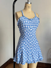 Load image into Gallery viewer, vintage 1940s novelty cotton clamshell swimsuit {s}