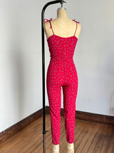 Load image into Gallery viewer, vintage 1970s novelty panda bear rayon jumpsuit {xs-s}