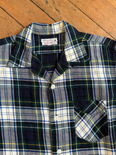 Load image into Gallery viewer, vintage 1950s long sleeve shadow plaid shirt - loop collar