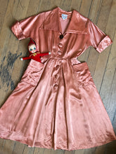 Load image into Gallery viewer, vintage 1950s liquid satin dress {xs}