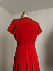 vintage 1940s red gown set {m}