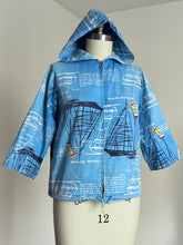 Load image into Gallery viewer, vintage 1960s nautical sail boat jacket with hood {XL}