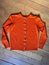Load image into Gallery viewer, vintage 1950s orange wool cardigan {xs-m}