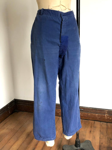 vintage 1960s 70s French moleskin work pants