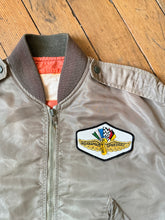 Load image into Gallery viewer, vintage 1980s does 40s flight jacket with Indiana speedway patch