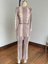 Load image into Gallery viewer, vintage 1960s snakeskin pant set tunic mini dress and pant set {xs}