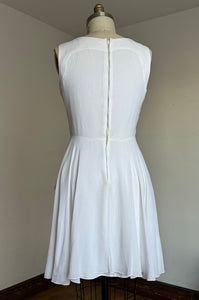 AS-IS vintage 1960s white chiffon evening dress {m}