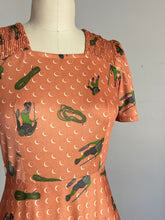 Load image into Gallery viewer, vintage 1970s hikers hiking print dress {xs}