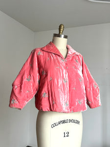 vintage 1940s plush velvet bed jacket {XL}