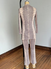Load image into Gallery viewer, vintage 1960s snakeskin pant set tunic mini dress and pant set {xs}