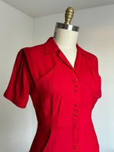 Load image into Gallery viewer, vintage 1950s red front zip dress {m}