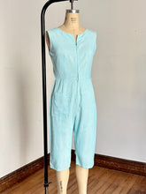 Load image into Gallery viewer, vintage 1950s striped cotton jumpsuit {s/m}