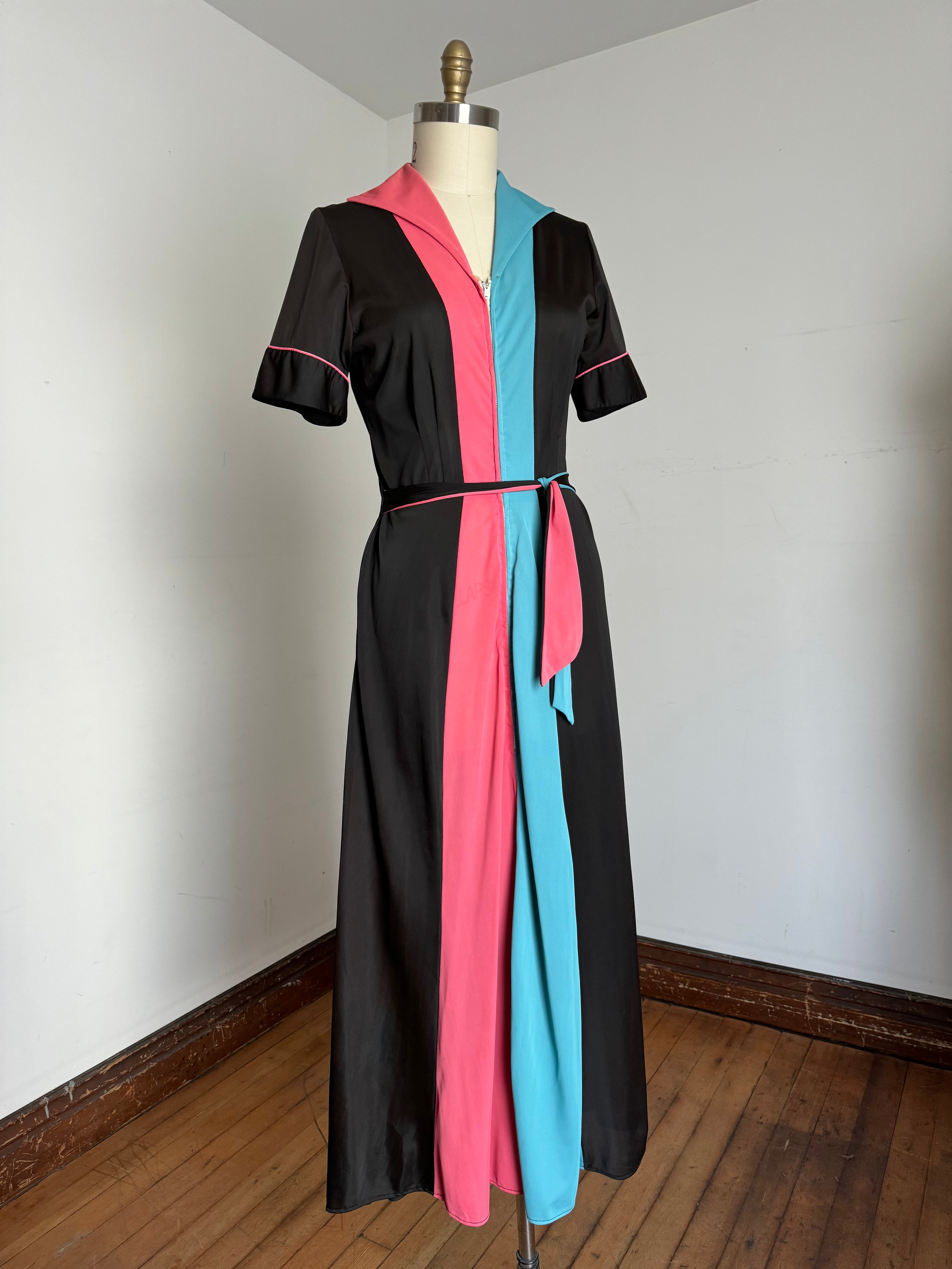 vintage 1940s color block dressing gown {L} – Trunk of Dresses