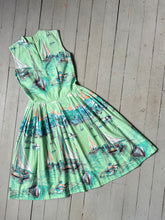 Load image into Gallery viewer, vintage 1950s novelty sailboat sun dress {xs}