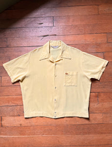 vintage 1950s 60s yellow shirt jac - loop collar