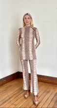 Load image into Gallery viewer, vintage 1960s snakeskin pant set tunic mini dress and pant set {xs}