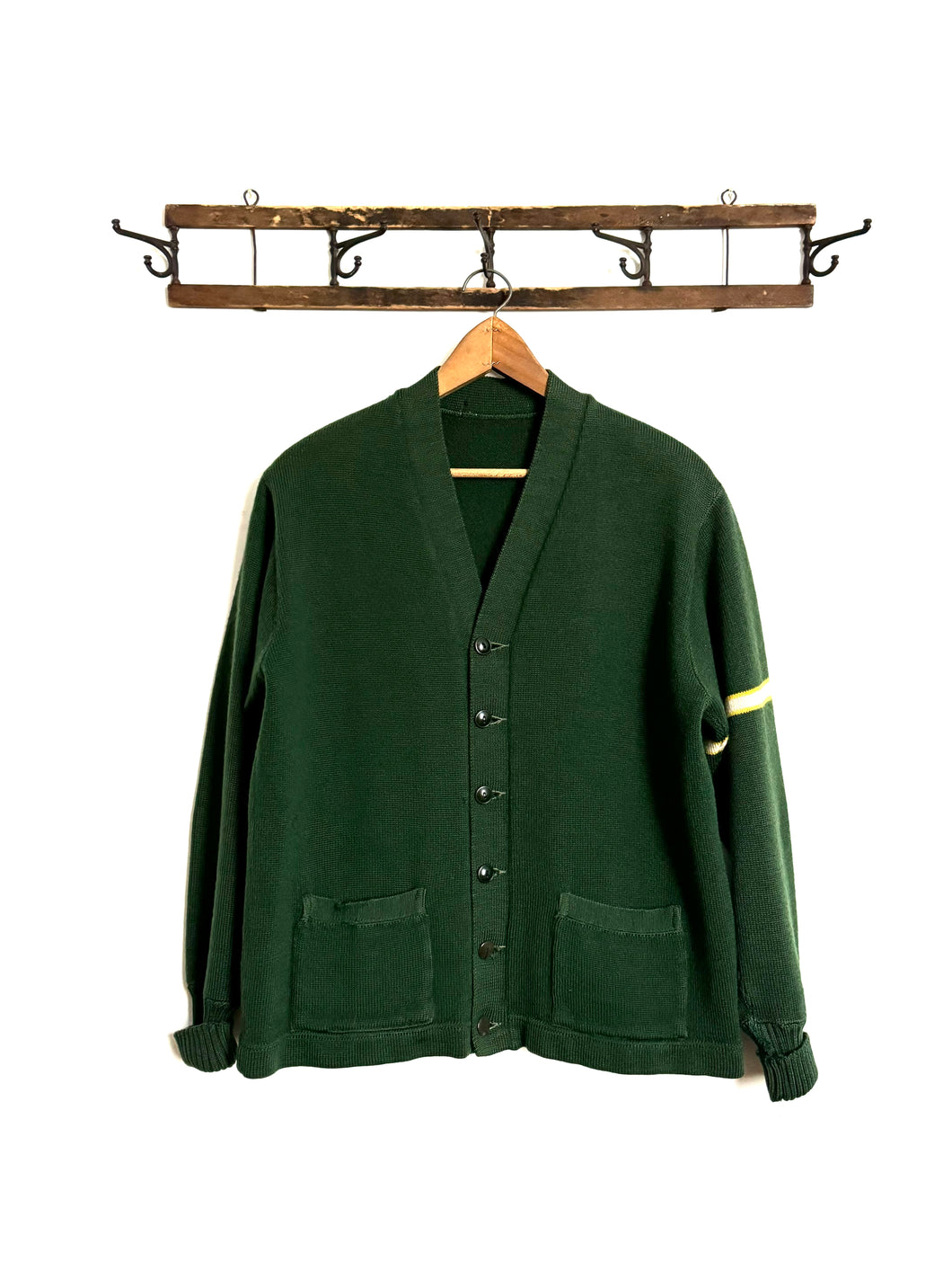 vintage 1950s green letterman sweater