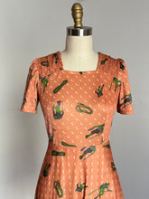Load image into Gallery viewer, vintage 1970s hikers hiking print dress {xs}