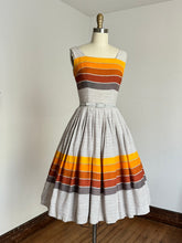 Load image into Gallery viewer, vintage 1960s linen sun dress set with shawl {xxs}