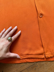 vintage 1950s orange rayon shirt