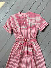 Load image into Gallery viewer, vintage 1940s 50s cotton striped dress {xxs}