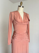 Load image into Gallery viewer, vintage 1940s pale peach rayon gown {s/m}