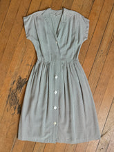 Load image into Gallery viewer, vintage 1940s green gingham dress {s/m} as-is