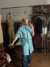 Load image into Gallery viewer, vintage 1960s blue leather jacket {s/m}