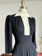 Load image into Gallery viewer, vintage 1930s black rayon dress {s}