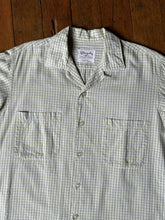 Load image into Gallery viewer, vintage 1950s green gingham long sleeve shirt