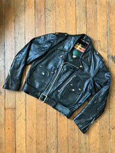 Load image into Gallery viewer, vintage 1970s Brimaco D pocket motorcycle leather jacket