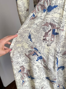 vintage 1940s novelty print rayon dress {xs}