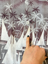 Load image into Gallery viewer, vintage 1950s novelty sailboat cabana set shirt and shorts